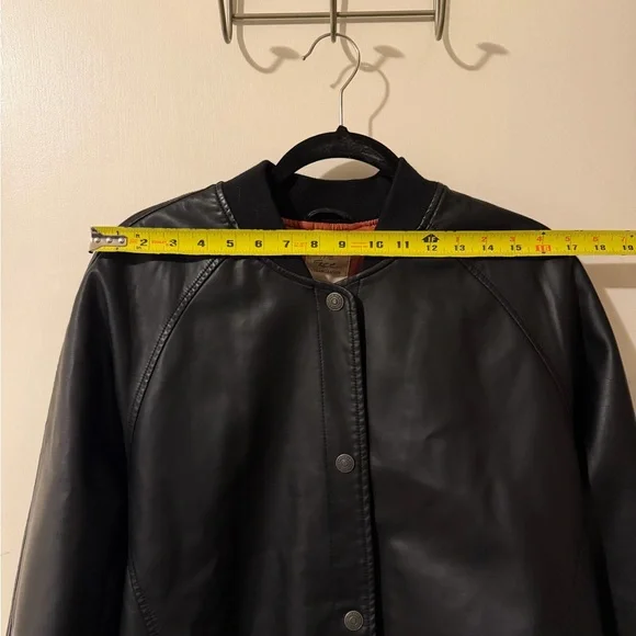 We The Free Black Leather Bomber Jacket - Picture 7 of 7